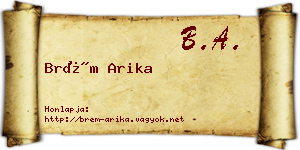 Brém Arika névjegykártya